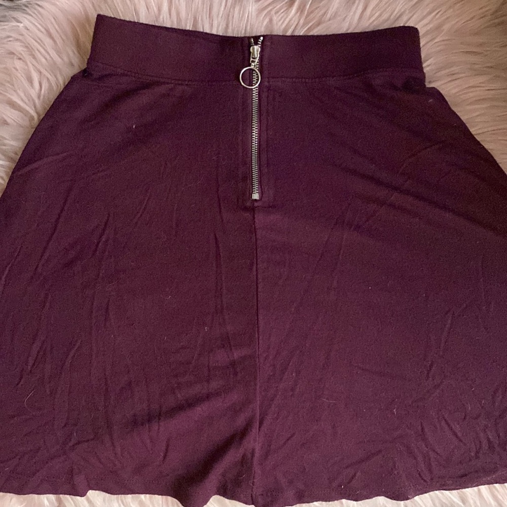 Purple zip skater skirt